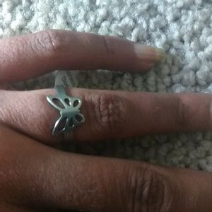 Stainless Steel Butterfly Ring size 7